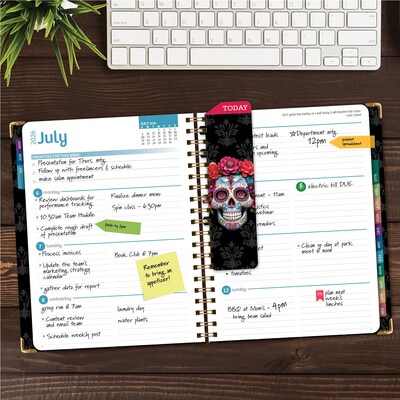 2026-2027 Excello Brands 8.5 x 11 Academic Weekly & Monthly Planner, Paperboard Cover, Sugar Skull (FSHN-AY26-8511-48)
