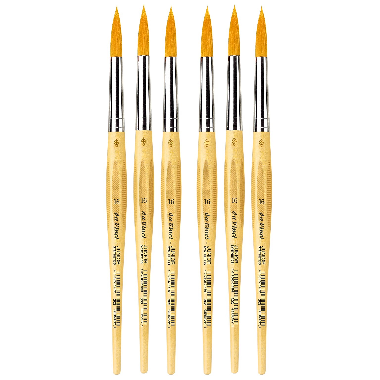 da Vinci JUNIOR Mixed Media Synthetic Bristle, Round Brush, 6/Bundle (DVXVA3031-6)