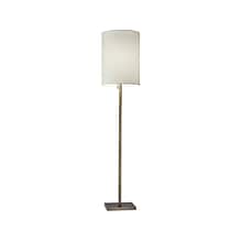 Adesso Liam 60.5 Antique Brass Floor Lamp with Light Beige Cylinder Shade (1547-21)