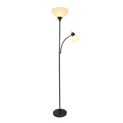 Creekwood Home Essentix 71.5 Floor Lamp with Dome Shade, Black (CWF-3000-BK-LB)