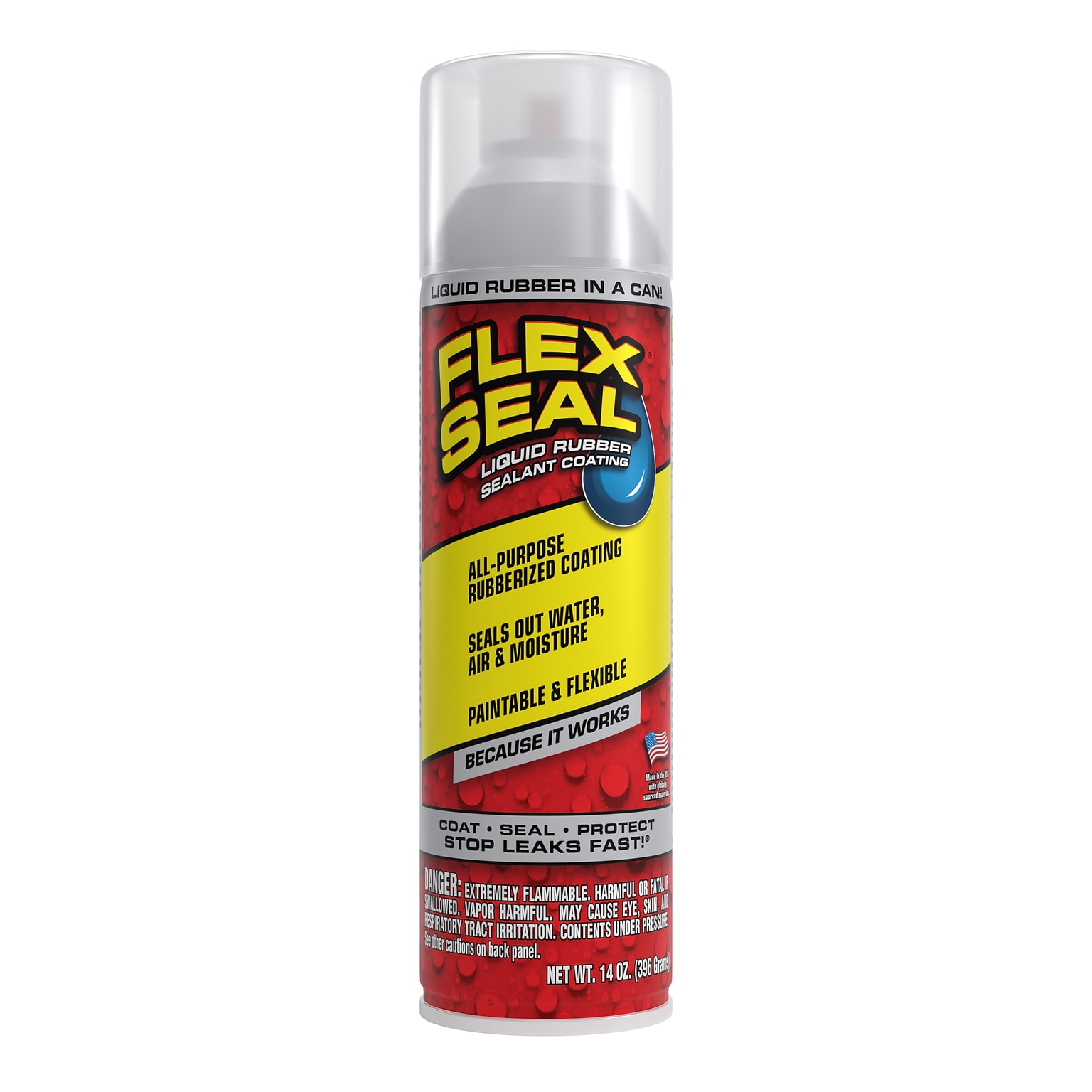 Flex Seal Liquid Rubber Sealant Coating Spray, 14 Oz., Clear (FSCL20)