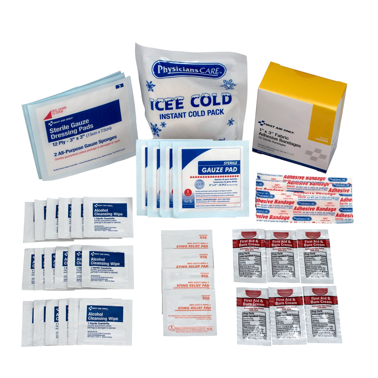 PhysiciansCare First Aid Kit Refill, 25 People, 95 Pieces (40001)