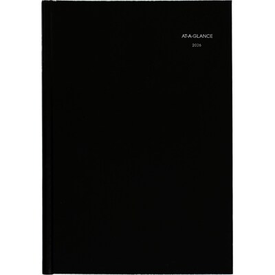2026 AT-A-GLANCE DayMinder 8" x 11.75" Monthly Planner, Faux Leather Cover, Black (G470H-00-26)