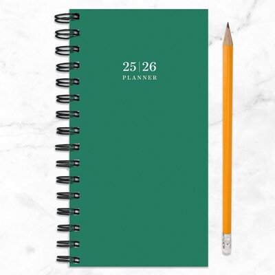2025-2026 TF Publishing 3.5" x 6.5" Academic Year Weekly & Monthly Planner, Paperboard Cover, Green Grass (AY26-7502)
