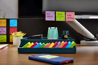 Post-it Sticky Notes Cube, 2 x 2 in., 3 Pads, 400 Sheets/Pad, The Original Post-it Note, Green Wave and Canary Wave