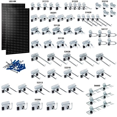 Triton Products LocBoard Pegboards with 63 pc. LocHook Assortment (LB2-BKKit)