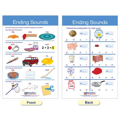 NewPath Learning Decoding & Phonics Bulletin Board Charts, 12" x 18", 8/Set (NP-921501)