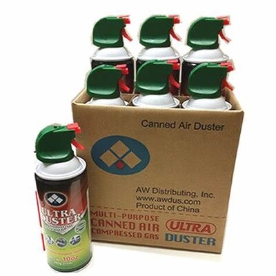 Ultra Duster Industrial Strength Compressed Air Duster Cleaner 10 oz., 6/Pack (UDS-10P6)