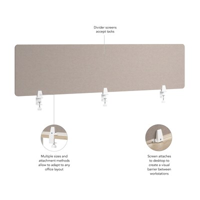 Bush Business Furniture Fabric Privacy Panel, 17.5"H x 70"W, Warm Beige (PSP170WB-03)
