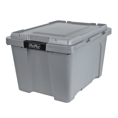 IRIS 5-Pack Stack and Pull Small 10-Gallons (40-Quart) Gray Tote with  Latching Lid in the Plastic Storage Containers department at