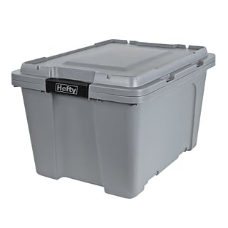 Hefty MAX Pro 72 Quart Storage Tote Gray, 6/Pack (7170HFTCOM52252)