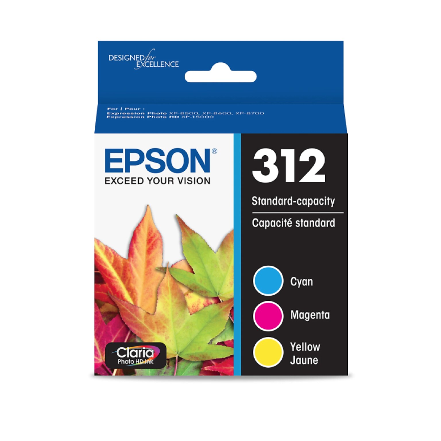 Epson 312 Cyan/Magenta/Yellow Standard Yield Ink Cartridge (T312923-S)