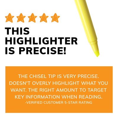 BIC Brite Liner Stick Highlighter, Chisel Tip, Yellow, 24/Pack (BL241YEL)