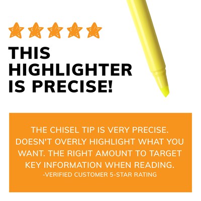 BIC Brite Liner Stick Highlighter, Chisel Tip, Yellow, 24/Pack (BL241-YEL)