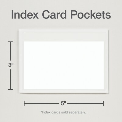 Cardinal HOLD IT Index Card Pocket, Clear, 100/Box (CRD 21150CB)
