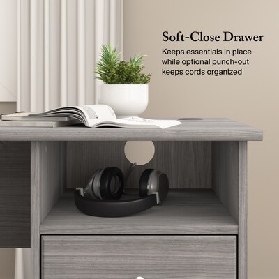 Bush Furniture Cabot 60"W Wood L-Shaped Computer Desk, Modern Gray (WC31330K)