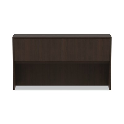 Alera Valencia Series Hutch With Doors, 64 3/4w X 15d X 35 1/2h, Espresso