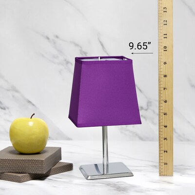 Creekwood Home Square Chrome 9.65" LED Table Lamp, Purple (CWT-1013-PR)