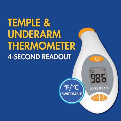 Veridian Healthcare Infrared Digital Thermometer, White (09-332)