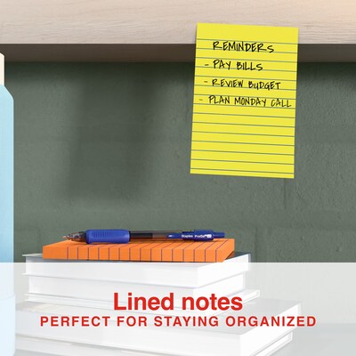 Staples Ultra Sticky Notes, 4" x 6", Summer Breeze Collection, Lined, 45 Sheets/Pad, 24 Pads/Pack (ST62892)