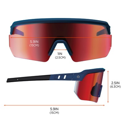 Ergodyne Skullerz AEGIR-AFAS-HCMI Anti-Fog Safety Glasses, Red Mirrored Lens (55230)