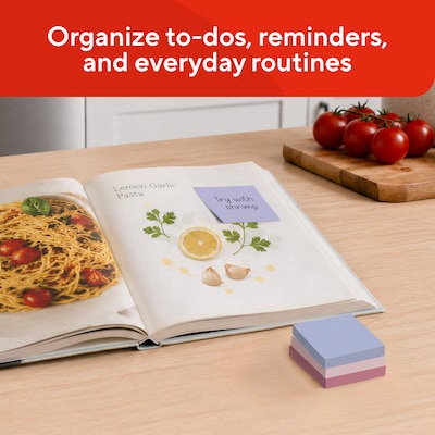 Staples Pop-up Sticky Notes, 3" x 3", Ocean Mist Collection, 100 Sheets/Pad, 18 Pads/Pack (ST62873V-CC)