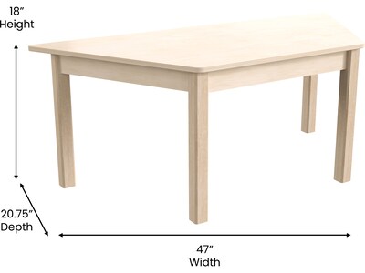 Flash Furniture Bright Beginnings Hercules Trapezoid Table, 47" x 20.75", Beech (MK-ME088017-GG)