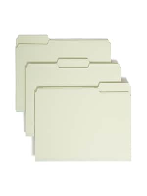 Smead Heavy Duty File Folder, 1/3-Cut Tab, 1 Expansion, Letter Size, Gray/Green, 25/Box (13230)