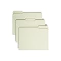 Smead Heavy Duty File Folder, 1/3-Cut Tab, 1 Expansion, Letter Size, Gray/Green, 25/Box (13230)