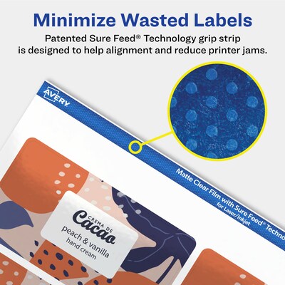 Avery Laser/Inkjet Rectangle Multipurpose Labels, 2" x 3-3/4", Clear, 80/Pack (94240)