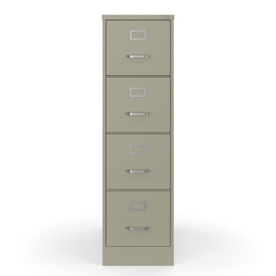 Quill Brand® 4-Drawer Vertical File Cabinet, Locking, Letter, Putty/Beige, 22D (22336D)