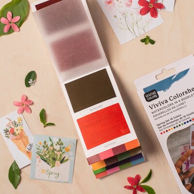 Viviva Watercolor Paint Colorsheets Pallette, Assorted Colors, 16 Colors/Set  (VIV276003)