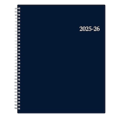 2025-2026 Blue Sky Collegiate 8.5 x 11 Academic Year Weekly & Monthly Planner, Plastic Cover, Navy