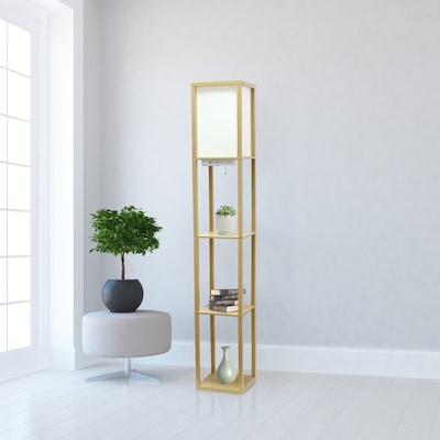 Creekwood Home Classix 62.5" Floor Lamp with Rectangular Shade, Tan (CWF-3009-TN)
