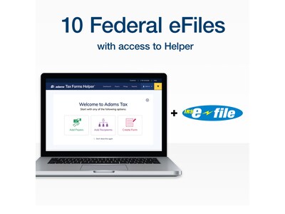Adams 2024 1099-NEC Tax Form with 10 e-files, 4-Part, 3-Up, Copy A, 1, B, 2, 50/Pack (STAX550NEC-24)