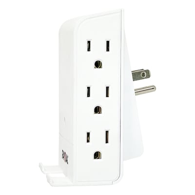 RAYOVAC 6-Outlet Surge Protector Wall Tap with Wireless Charging Phone Holder, 540 Joules, White (SS-Q615)