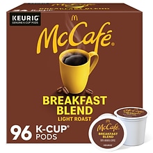 McCafe Breakfast Blend Coffee Keurig® K-Cup® Pods, Light Roast, 96/Carton (080412CT)