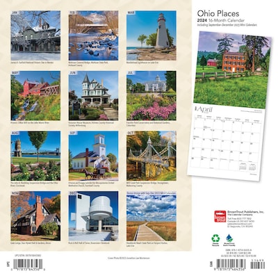 2024 BrownTrout Ohio Places 12 x 24 Monthly Wall Calendar (9781975464356)