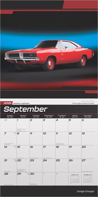 2025 BrownTrout Dodge Charger 12" x 24" Monthly Square Wall Calendar, (9781975479787)