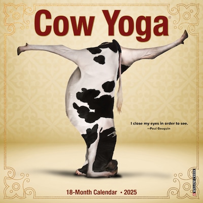 2025 Willow Creek Cow Yoga 7 x 7 Monthly Wall Calendar (45725)