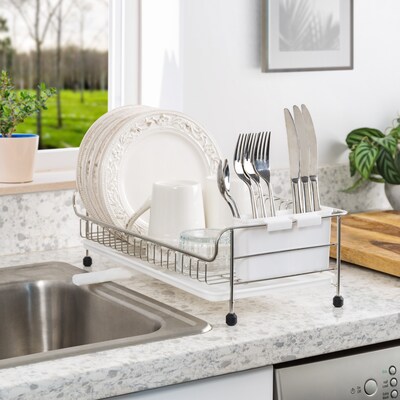 Iris Stainless Steel Dish Rack, White (586698)