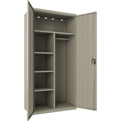 Lorell Fortress Series 72 Steel Wardrobe Cabinet, Putty (LLR66965)