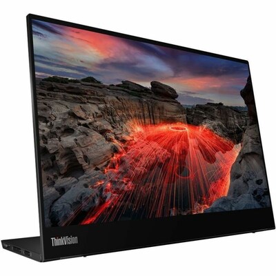Lenovo ThinkVision M14t Gen2 14" 60Hz WLED Portable Monitor, Adjustable, Universal Docking Station, Raven Black (63FDUAR6US)