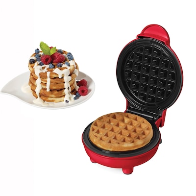 Starfrit 4" Electric Mini Waffle Maker, Red (024725-006-0000)