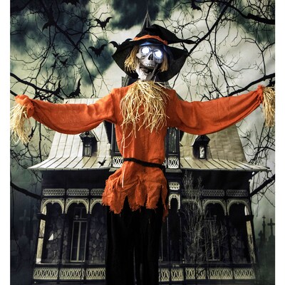 Haunted Hill Farm Life-Size Animatronic Skeleton Scarecrow (HHSCR-1FLSA)