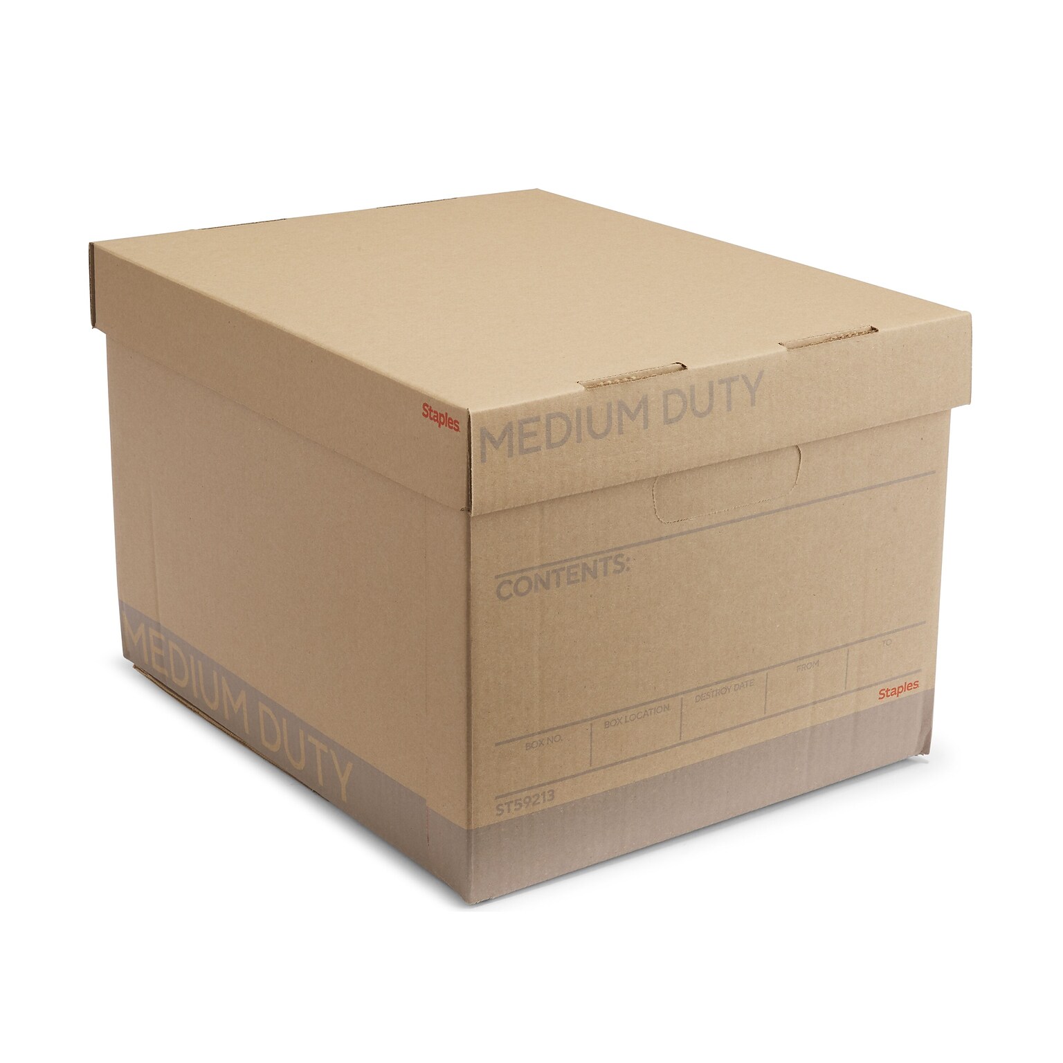 Staples Medium Duty File Box, Lift Off Lid, Letter/Legal, Brown/Gray, 12/Carton (TR59213)