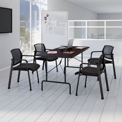 Quill Brand® Folding Table, 72"L x 30"W, Walnut (27096/51255)