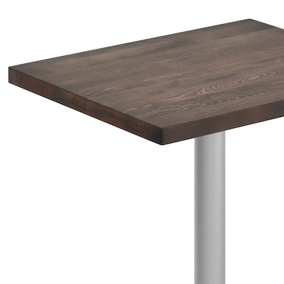 Flash Furniture Bennett Wooden Commercial Indoor Table, 30" x 24", Dark Brown Top/Silver Base (GSF2430DBT2222S
