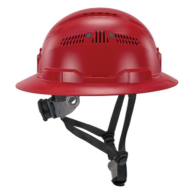 Ergodyne Skullerz 8964 PC-ABS Type II, Class C, 6-point Ratchet Suspension Full Brim Safety Helmet, Red (60564)