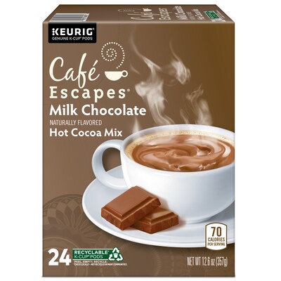 Cafe Escapes Milk Chocolate Hot Cocoa Mix, Keurig® K-Cup® Pods, 24/Box (6801)